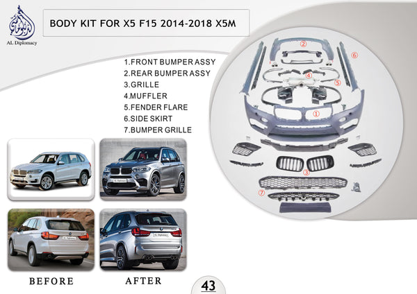 B.43 BODYKIT FOR X5 F15 BODYKIT 2014-2018 X5M for BMW X5 Series F15 (2013-2018) models